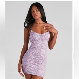 NWT Windsor Cutest Look Floral Mini Dress in LAVENDER size medium
